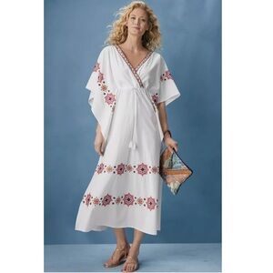 Soft Surroundings‎ Cerise Embroidered Swim Dress J1